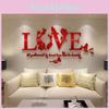 Premiumkvalitets heminredning 3D-spegel Kärleksväggklistermärken med akrylblomdesign