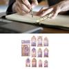 10PCS Holographic Scrapbook Sticker 3D PET Bright Color Window Design Easy Apply Aesthetic Sticker for Journal Notebook