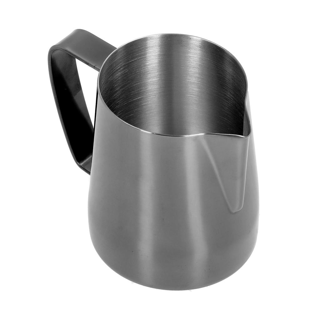 MultiPurpose Coffee Frothing Cup Stainless Steel Pointed Mouth Milk Froth Mug for Home(Black 600ml)