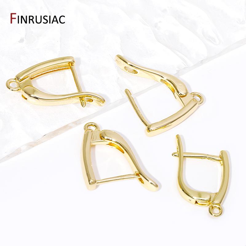 DIY Women Earring Making Supplies 14K Gold Plated Earwire Fixture Earring Hook Clasps Fitting For Handmade Earrings Findings