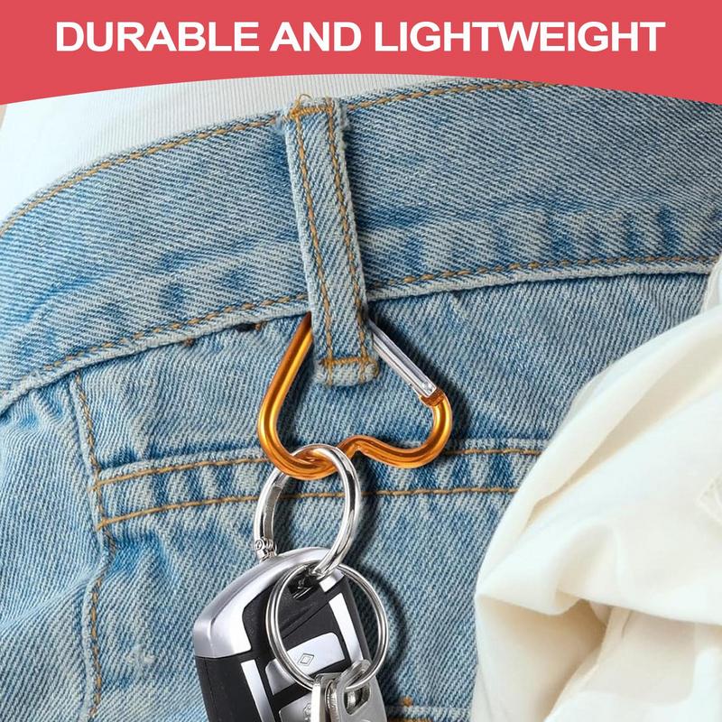 

Heart Keychain Clip Heavy Duty Carabiner Snap Hooks Aluminum Alloy Fixing Tool For Traveling Walking Mountaineering Hiking красный