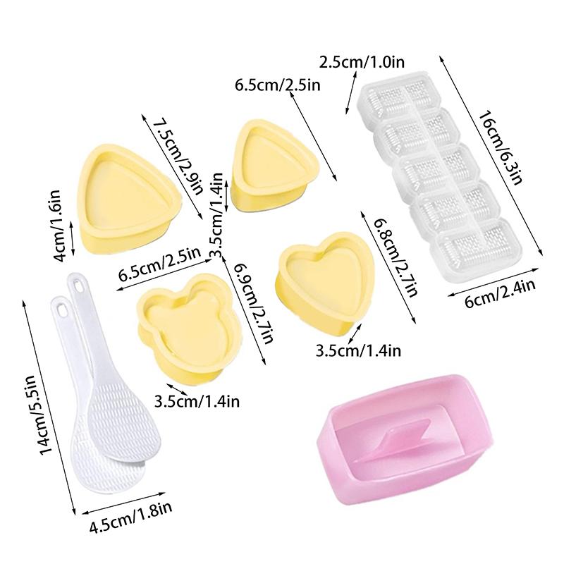 

Onigiri Mold Home Kitchen Food Utensils For Kitchen 8PCS Kit Sushi Press Convenient DIY Bento Accessories Rice Balls