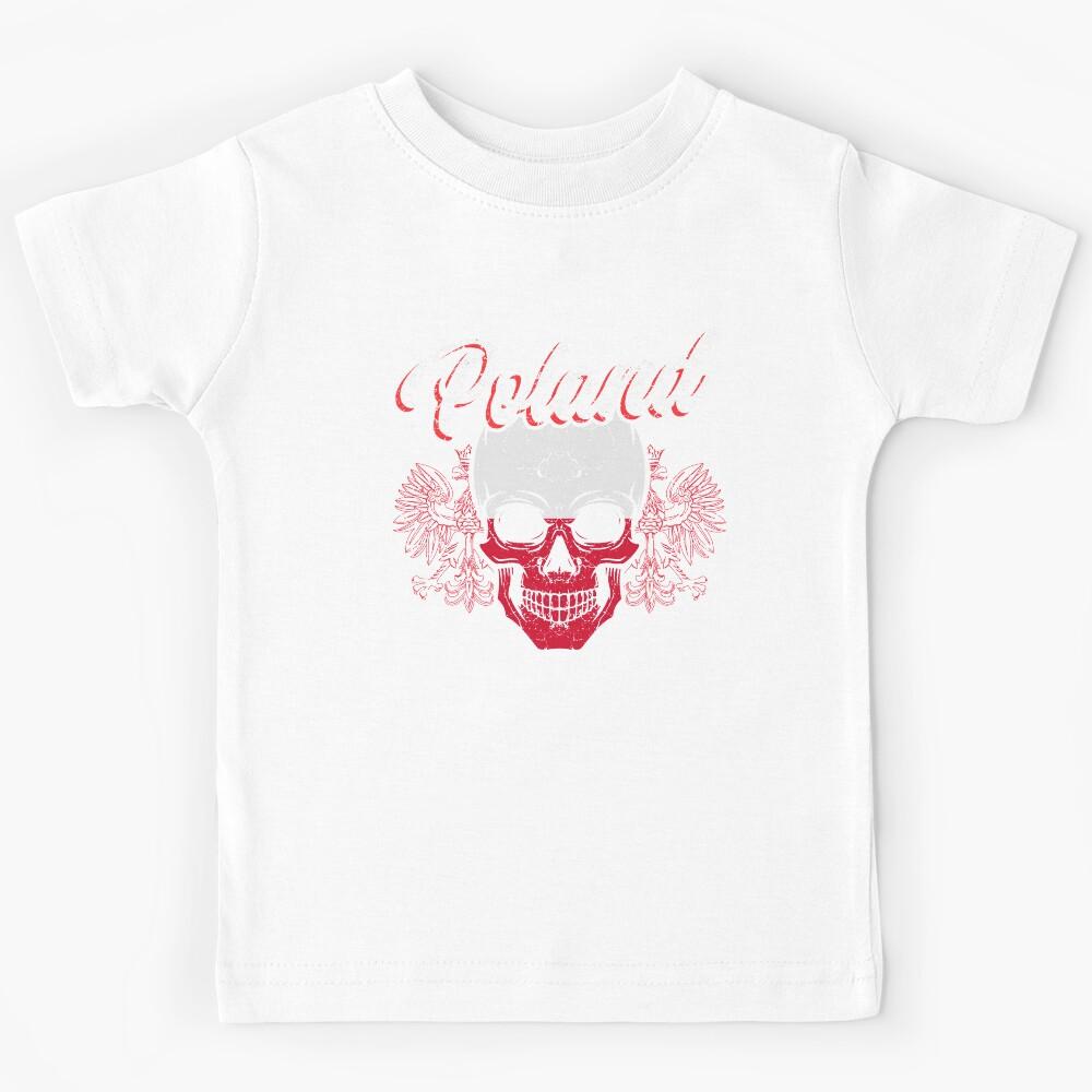 Poland flag skull eagle Kids T-Shirt 130