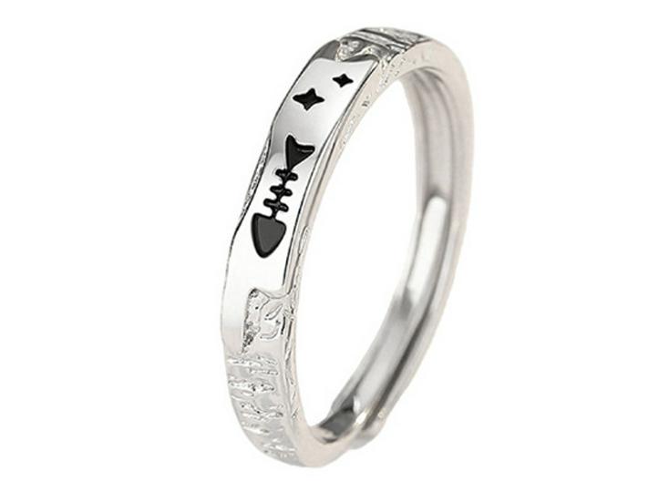 Ferris Wheel Catfish Couple Rings: Women's Non-Fading S925 Sterling Silver, High-End Design