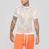 Sommer Übergröße Herren Mesh Cutout Kurzarm Top, XXS-5XL