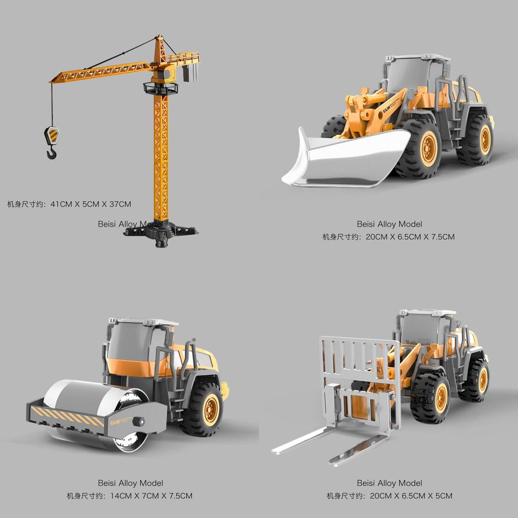 Alloy Excavator Construction Toy For Kids With Inertia Drive And Articulated Joints