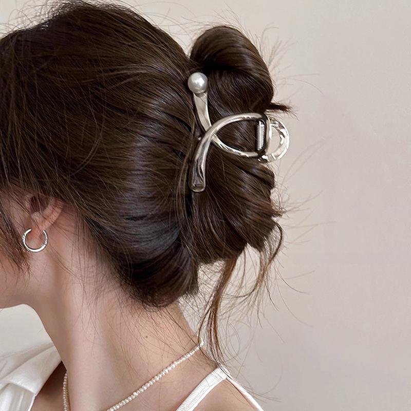 Metal Silver Simple Hair Clip Claw For Women Trendy Crab Catches Clamp Korea Headwear Accessories