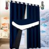 Winter Warm Quilted  Folder Cotton 100% Blackout Curtains Thermal Insulated Warm Curtains for Living Room, Bedroom Window Decor Add Cotton Curtains
