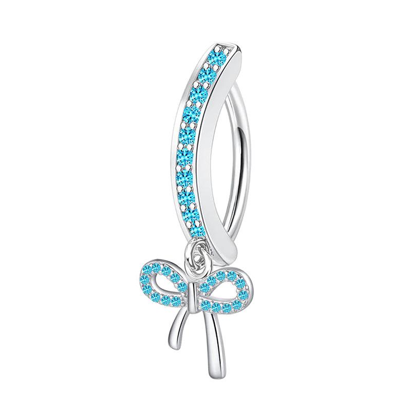 Stainless Steel Belly Button Stud with Hollowed-out Bow-shaped Belly Button Accessory