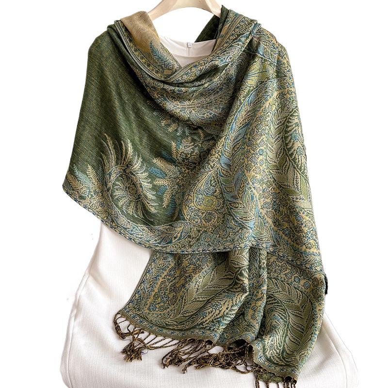 Ethnic Style Personalized Tassel Shawl Ladies' Air-conditioned Room Office Warm Creative Palace Patterned Scarf Trendy