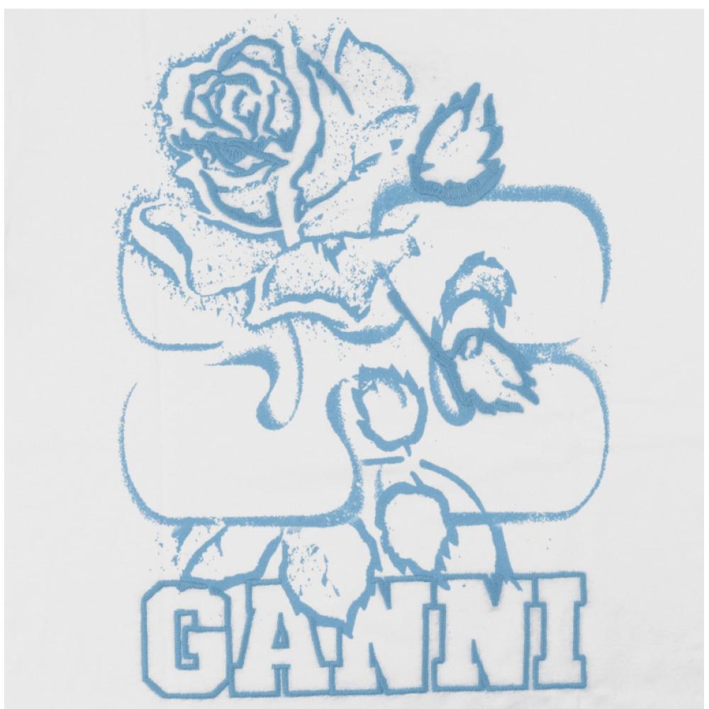 Ganni T3999 151 Future Logotryck Dam Långärmad T-shirt
