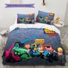 Bob the Builder Pattern Bedding,Quilt Set Quilt Cover Pillowcase Home Birthday Gift (1 * Duvet Cover + 2 * Pillowcase, Without Core)