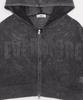 WEGO Vintage Wash Mesh Long Size Sumikuro Women's Hoodie, Sleeve, F,