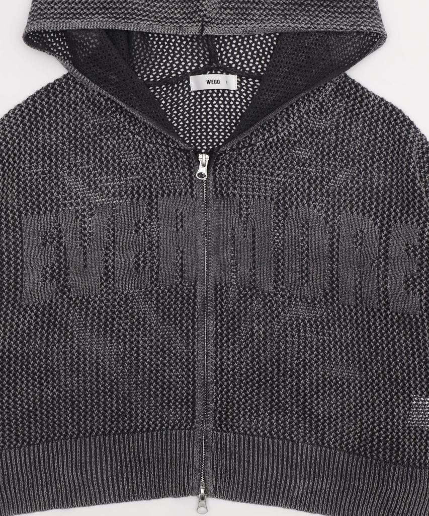 WEGO Vintage Wash Mesh Long Size Sumikuro Women's Hoodie, Sleeve, F,