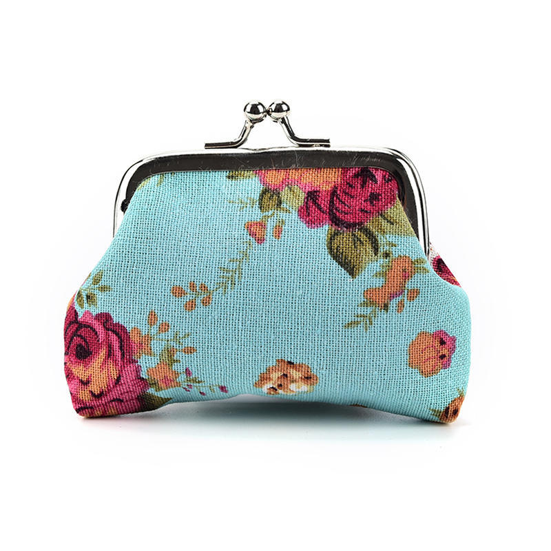 Women Coin Purse Flower Printing Ladies Coin Purse Pocket Coin Pouch Key Credit