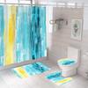 Bathroom Shower Curtain Four-piece Digital Printing Marble Waterproof Shower Curtain Toilet Partition Curtain Bath Mat