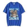 What The Sigma Funny Meme Cat Graphic TShirts Unisexs Women Cotton Casual Oversized Short Sleeve T Shirts Fashion Cotton T Shirt