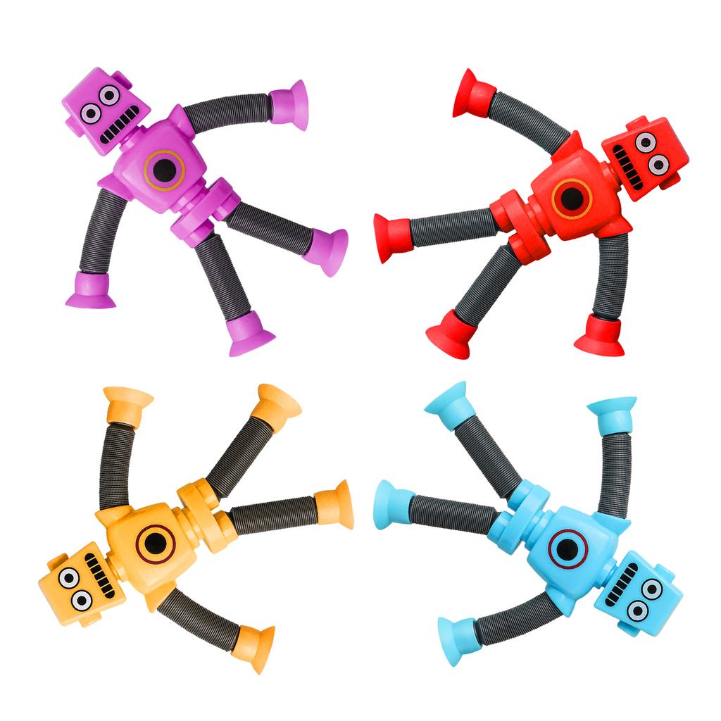 Pull & Stretch Telescopic Tube Fidgets Robot Toy for Kids Free Bend Anxiety Reduce Finger Toy for Autisms ADD Decompress