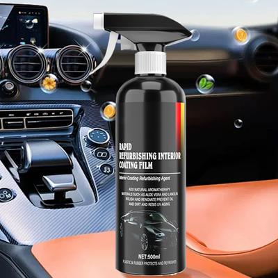 Car Interior Cleaner Spray 500ML Coating Wax Agent Automotive Interior Cleaner For Oil Stain Dust Door Armrest Dashboard Rubber