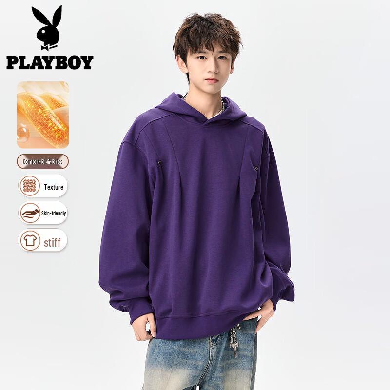 PLAYBOY Men's High Street Loose Hooded Sweatshirt