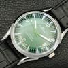 VINTAGE HAND-WINDING SWISS MENS REFURBISHED GREEN COLOR DIAL WATCH A700987-5 R205a-a700987