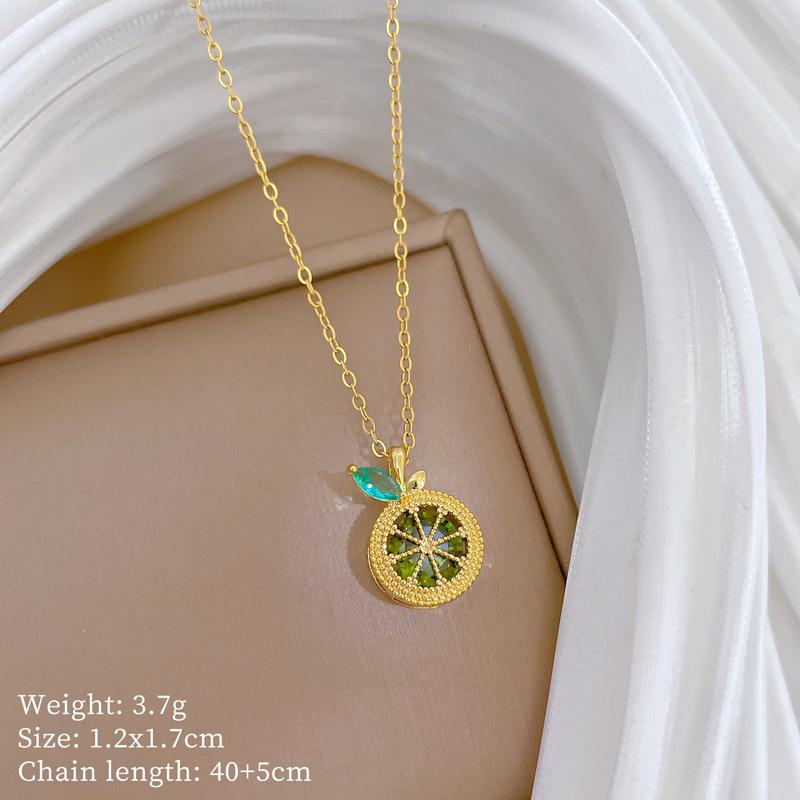 Foreign Trade Portrait Copper Micro-Inlaid Necklace Combination Female Real Gold Electroplated Exquisite Collarbone Chain