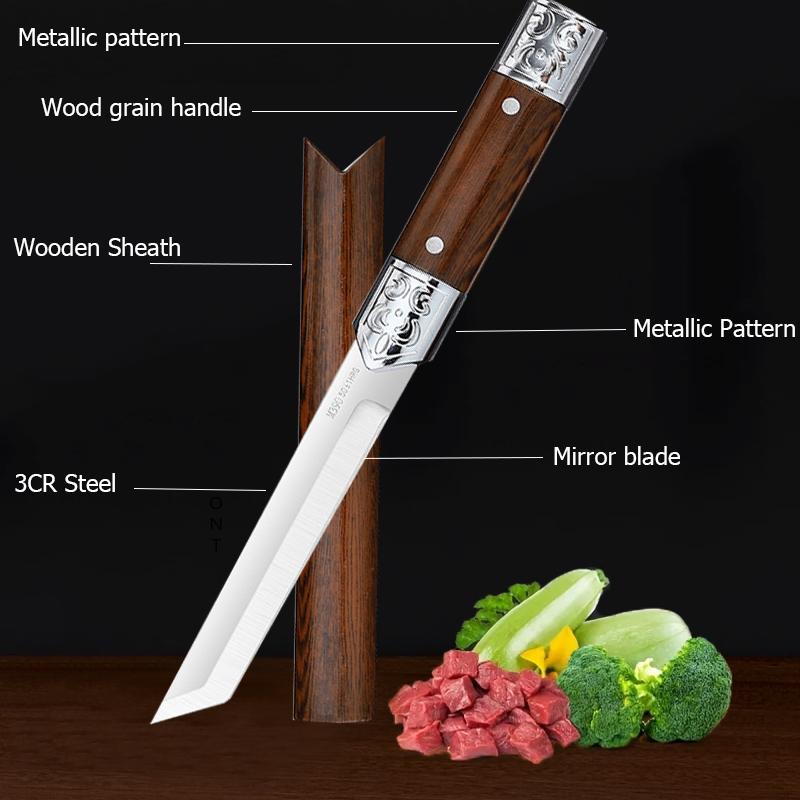 Stainless Steel Fruit Utility Knife Portable Fruit Paring Pocket Knife Household Multipurpose Vegetable Cutting Straight Knife
