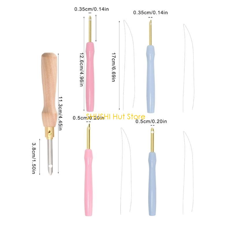 Punching Needle Embroidery Pen with Threader Handle Punching Needle Pen D57B