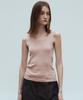 Nigaennikol [Essential] Square Neck Knit Sleeveless_Indi Pink