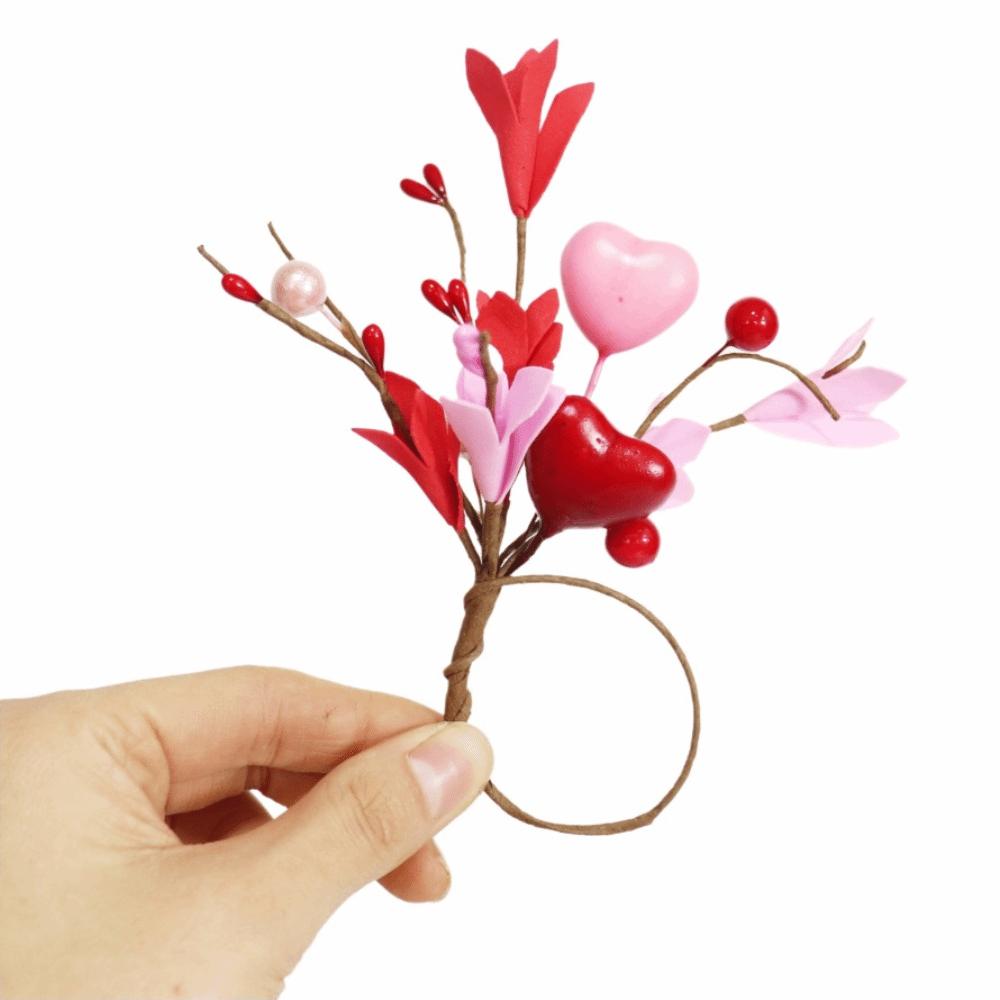

5PCS Elegant Napkin Buckle Artificial Flower Serviette Buckles Napkin Holder Valentine Party 5PCS
