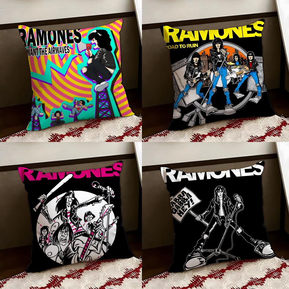 Band RRamones Cushion Cover Reversible Soft Durable Pillow Cover Home Car MultiScene Use for Daily Comfort