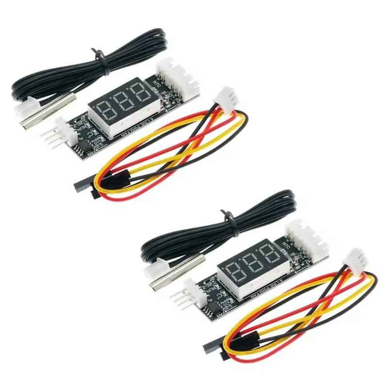 4Wire PWM Fan Speed Controller Module Board With Temperature Sensors Digital LCD Display DC12V 3A Auto Shutdown