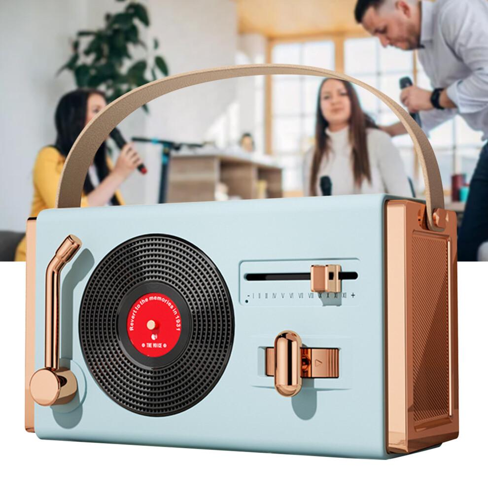 Portable Retro Bluetooth Speaker, High Sound Quality, Blue, Abs
