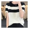 Navava Round Neck ShorT Sleeve Color Block KniT T shirT Nk2151