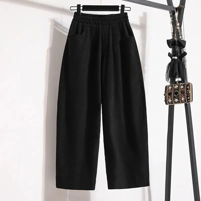 

Весна Лето Женские Однотонные Шаровары Женские Брюки Хип-Хоп Одежда Повседневная Эластичная Талия Мешковатые Штаны Свободные Спортивные Штаны Женские Брюки S чёрный