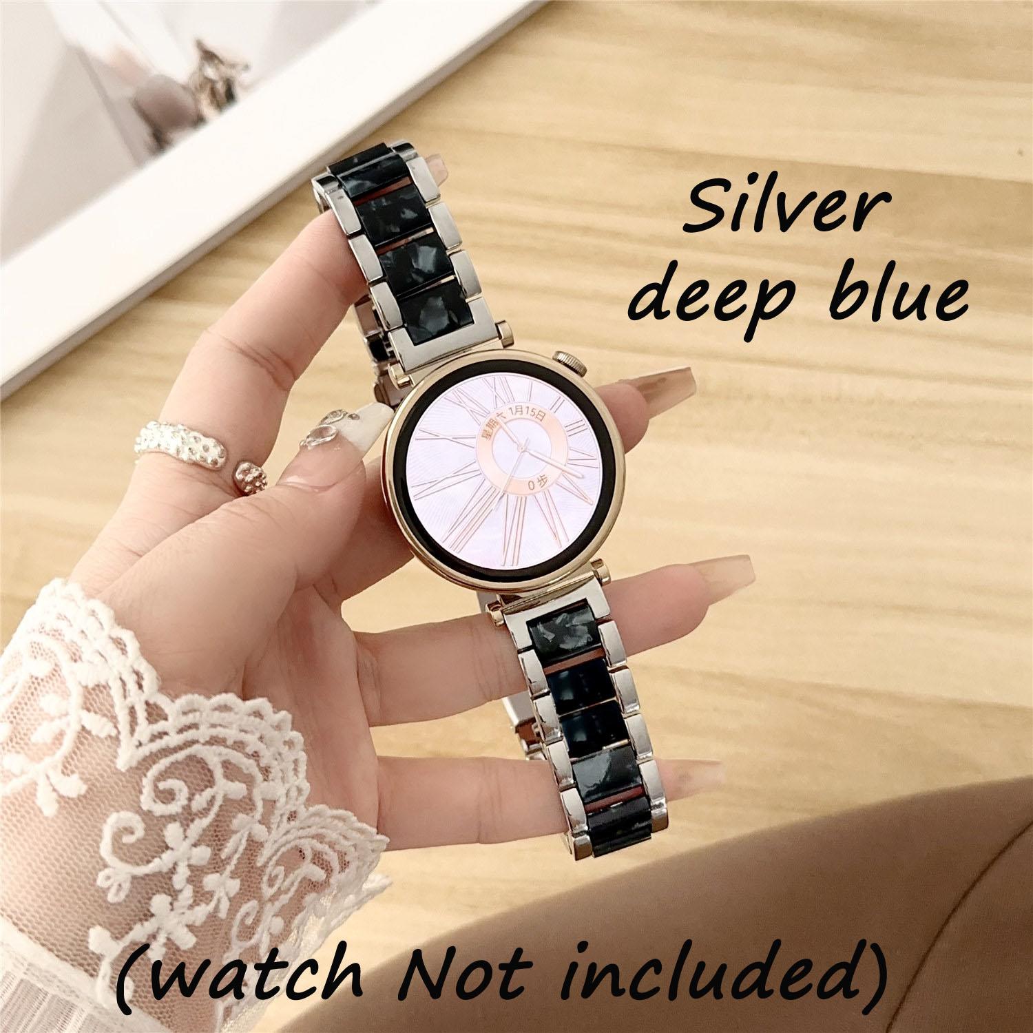 18mm 20mm 22mm Buntes Harz Metall Uhrenarmband Strap Universelle Armbänder Armband Für Smart Watch Und Traditionelle Uhr 22mm white