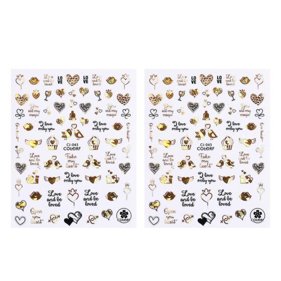 

2 шт. наклейки для дизайна ногтей, не выцветающие, легко наклеиваемые, самоклеящиеся, непадающие, сделай сам, День святого Валентина, красные сердечки, маникюрные наклейки, поставка для салонов красоты P