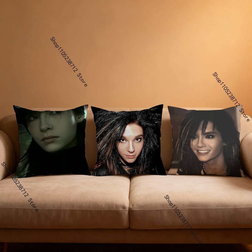 Singer B-Bill K-Kaulitz Anime Pillow Case Anti-dustmite Pillowcase Invisible zipper silky short plush Sofa cushion cover