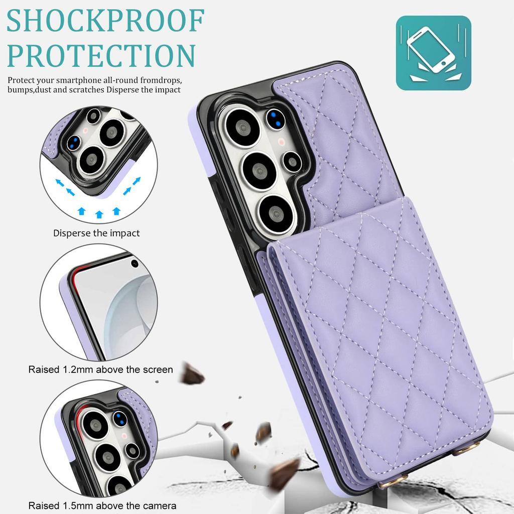 For Samsung Galaxy S26 S25 S24 S23 S22 S21 Ultra Note 20 Ultra Case Wallet with Card Holder, Flip Magnetic Clasp Kickstand Cover