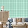 Geometric rhombus wallpaper mint, white and sea blue 50x1000