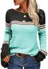 2025 European American Striped Color Block Knit Sweater: Autumn/Winter Women's Fashion Pullover