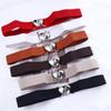 Metal High Quality Girl Love Heart Buckle Elastic Belts Thin Belts Waist Accessories Waistband