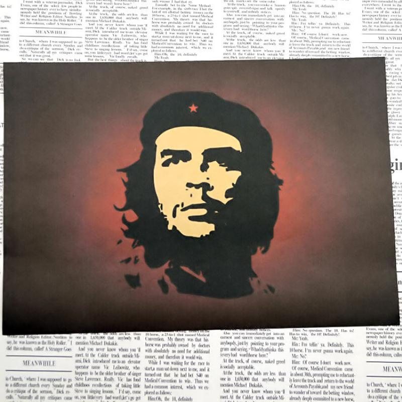 Che Guevara Red Revolution Retro Poster - Inspirational Kraft Paper Canvas for Bar Cafe Decor
