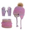 Winter Boys and Girls Baby Children's Hat, Scarf, Gloves, Three Piece Set, Outdoor Velvet Warm Ear Protection, Knitted Yarn Hat