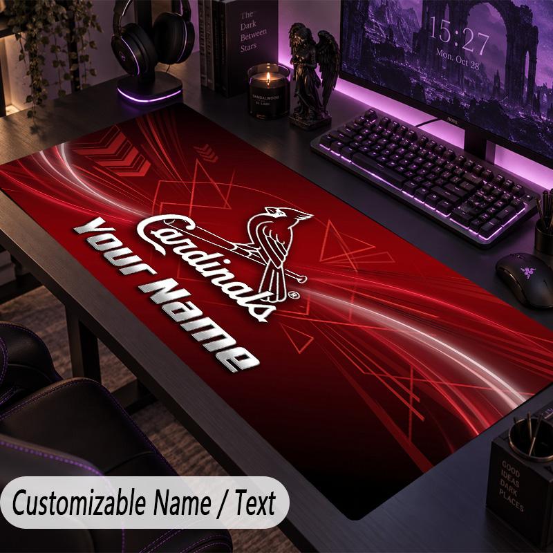 Large Mouse PadSt. Louis Cardinals Custom Name Text Personalized Desk Mat Non Slip Gaming Pad