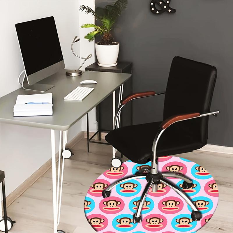 

1pc Monkey Faces Pattern Round carpet, Made of Polyester,Perfect for Decorating Office Chairs, Living Rooms 80cm