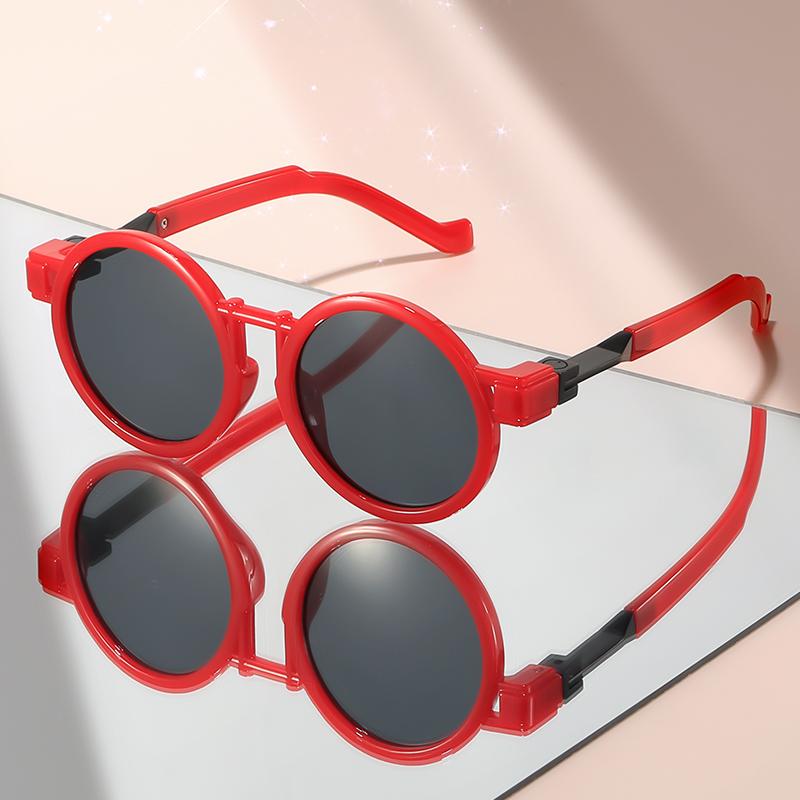 New Retro Small Round Frame Hip-hop Sunglasses for Travel and Party Outfits, Paired with Street Photography Sunglasses
