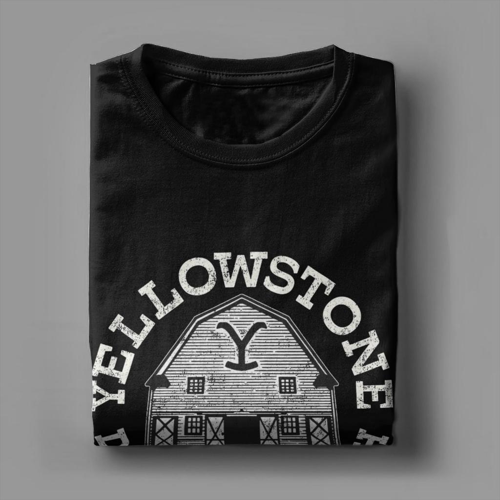 Yellowstone Dutton Ranch Montana Rustic Vintage T-Shirts Men Leisure Pure Cotton Tees O Neck Short Sleeve T Shirt Printing Tops