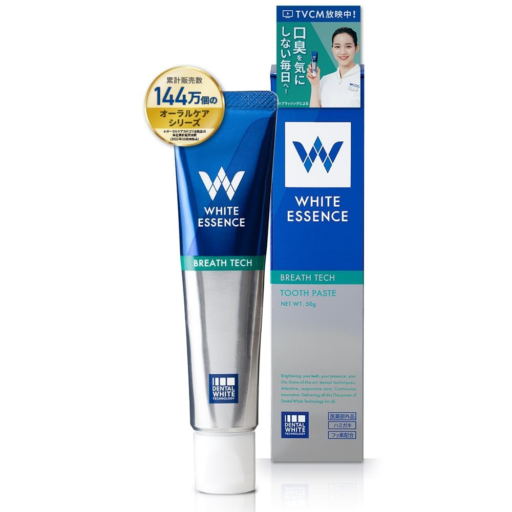 

White Essence Breath Tech [Quasi-drug] Toothpaste for preventing bad breath, Herbal Mint Flavor (1 bottle of Breath Tech)