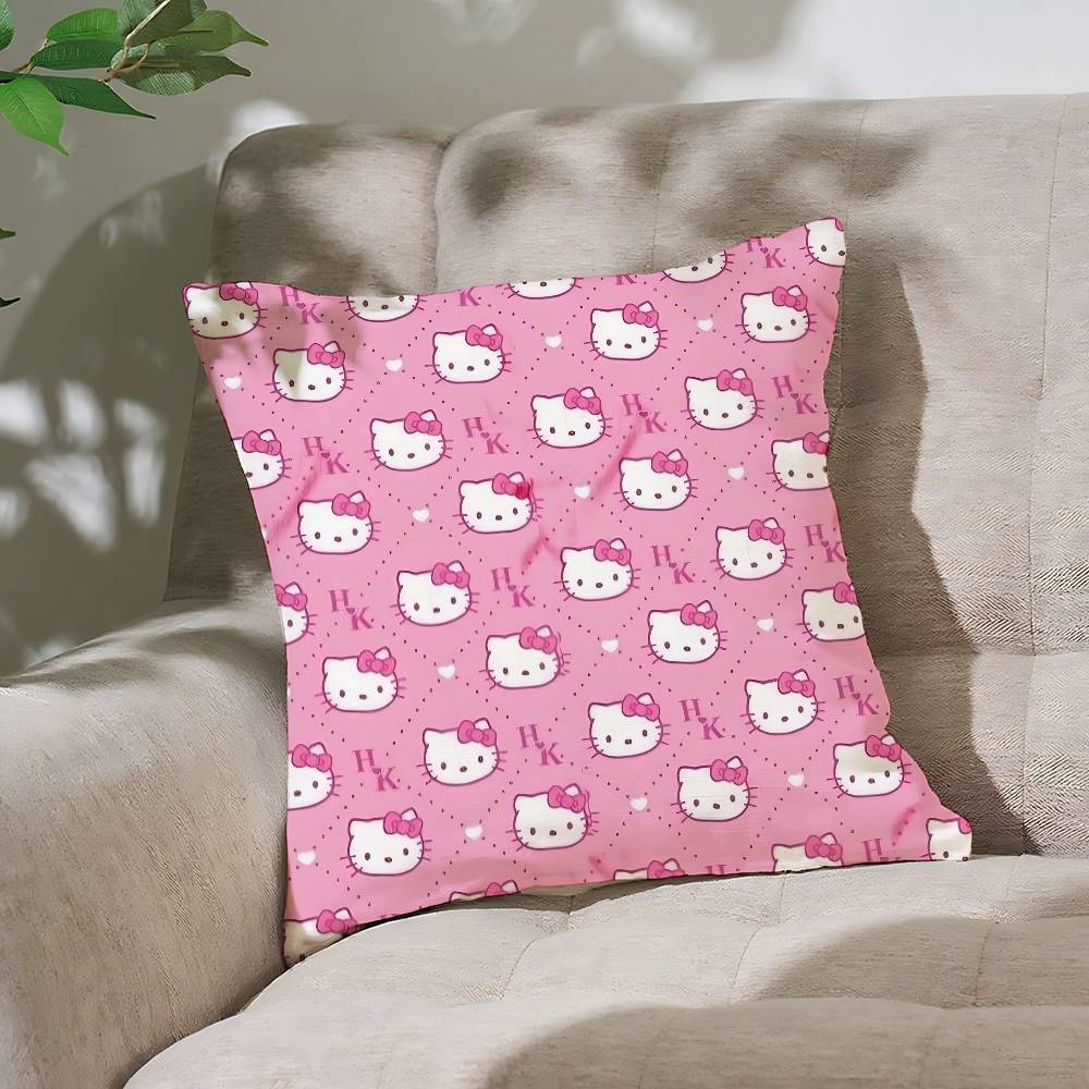 H-Hello K-Kitty Pillow Case Cushion Cover Soft Cute Throw Pillow Case For Car Sofa Pillowcase Polyester With Zipper